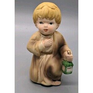 Flambro Ceramic Nativity Replacement Figure Figurine Joseph or Shepard w Lantern